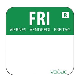 Vogue L935 Colour Coded Food Labels, "Friday", 1", Green