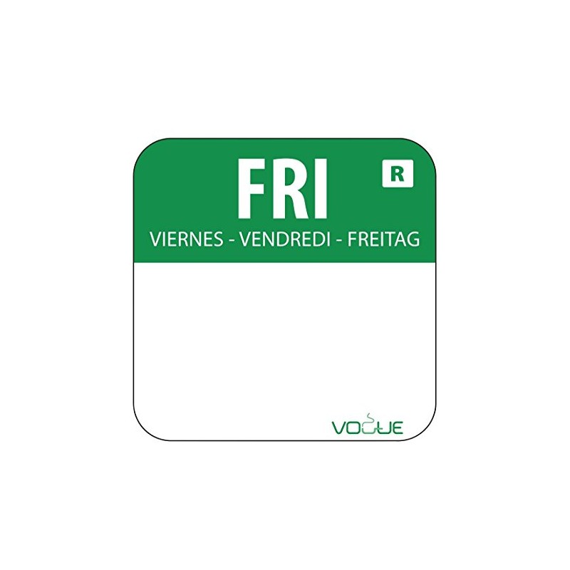 Vogue L935 Colour Coded Food Labels, "Friday", 1", Green