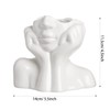 White Ceramic Face Vase - Flower Vase Desk Decor Female