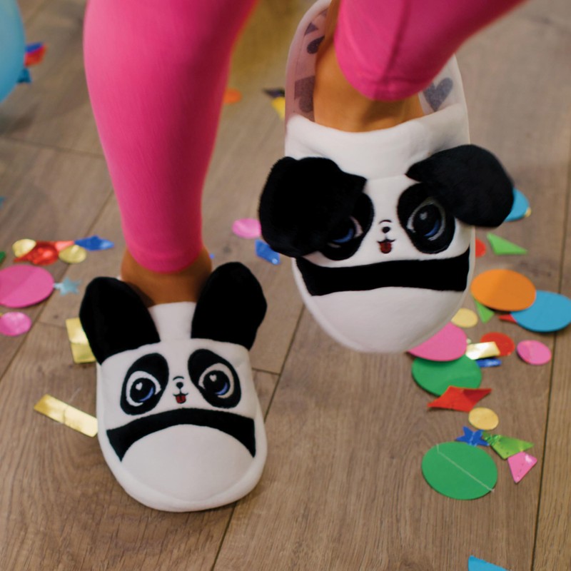 Flipeez Slippers, Panda, Medium, Kids Sizes 13-3