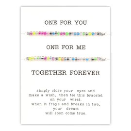 MXXGMYJ Matching Friendship Bracelets for Women Best Friend Birthday Gifts for Women Christmas Gifts for BFF Bracelets for 2 Stocking Stuffers for Women Bestie Gift Ideas Luminous Bead Bracelet