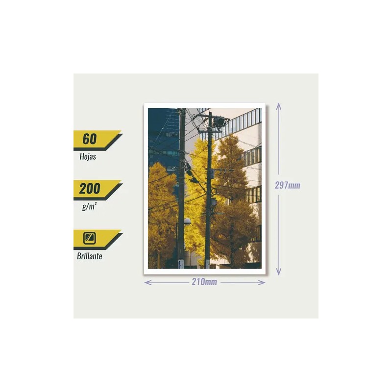 Papel Fotográfico A4 Kamo Glossy Doble Cara 200gr 60 Hojas
