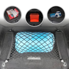 Floor Style Automotive Elastic Trunk Mesh Cargo Net for Hyundai Kona SE SEL N Line 2018-2025 - Premium Trunk Organizers and Storage - Luggage Net for Crossover - Best Car Organizer for Hyundai Kona