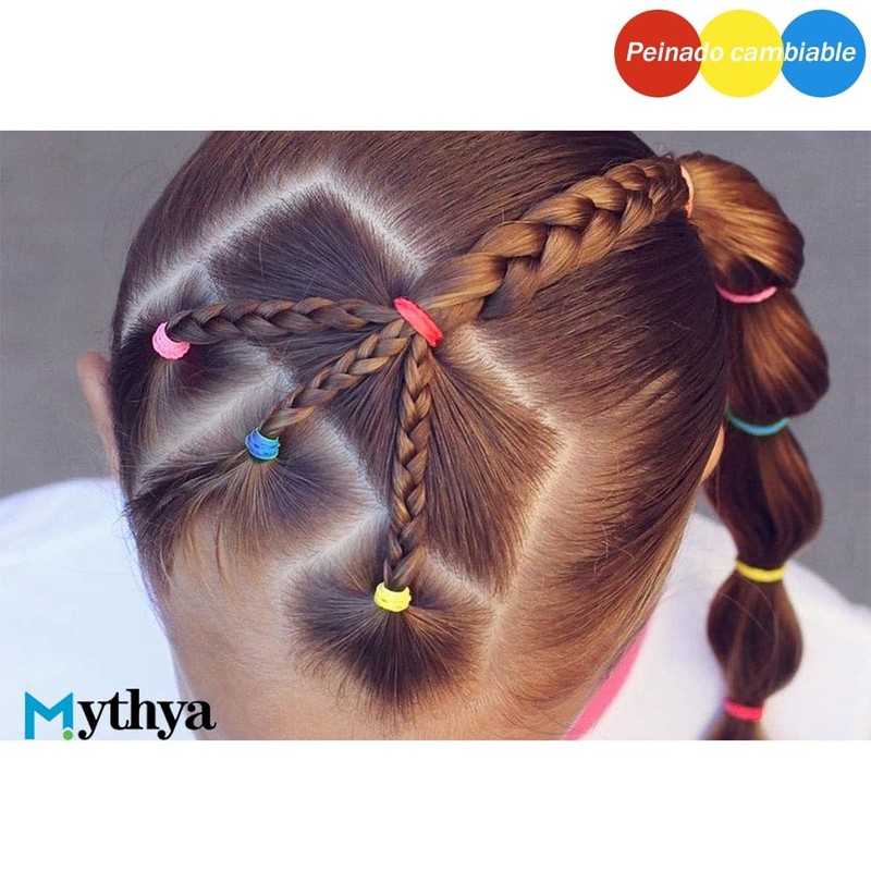 Mythya 1000 Piezas Ligas para Cabello, Niña Goma de Pelo
