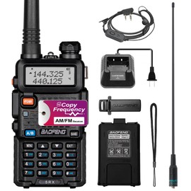 BAOFENG 5RX Ham Radio (Upgraded of UV-5R) Multi-Band Receiving Long Range Two Way Radio,AM/FM Reception Walkie Talkies with Earpiece & TD-771 Antenna,Copy Frequency,DTMF VOX SCAN Dual Watch (1 Pack)