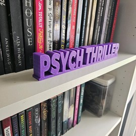 Psychological Thriller Sign, Psychological Thriller  Plaque, Book Decor, Shelf Decor, Bookish, Book Trope Sign, Book Genre Sign, - Color: Purple Nebula
