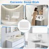 Xihu White Ceramic Bathroom Soap Holder, Mid Century Retro Design,