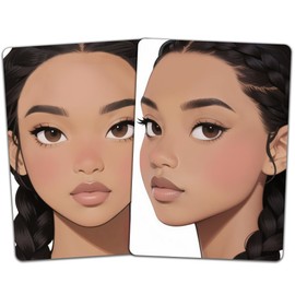 DELORIGIN Pack of 2 Face Painting Exercise Board, Size A4, Reusable Make Up Painting Exercise Boards Template Stage Make Up Practice Tool for Beginners (Women)