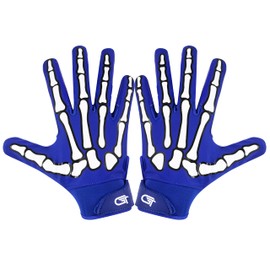 Glorious Traders Adult Football Gloves - Super Sticky Grip (Blue, Adult Small)