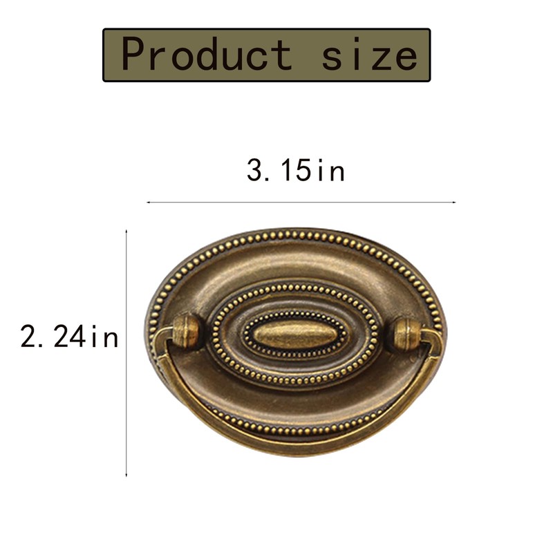 EIiegh 4 Pcs Ring Cabinet Handle,Oval Drop Swing Handles for