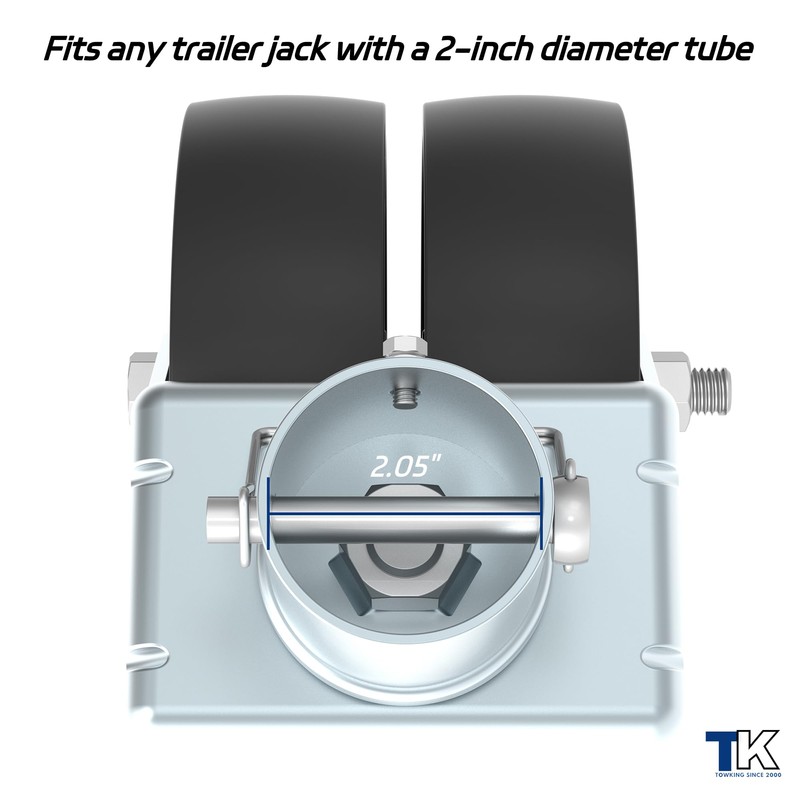 TOWKING 2000lbs Dual 6" Trailer Jack Swivel Caster, Wheel Replacement