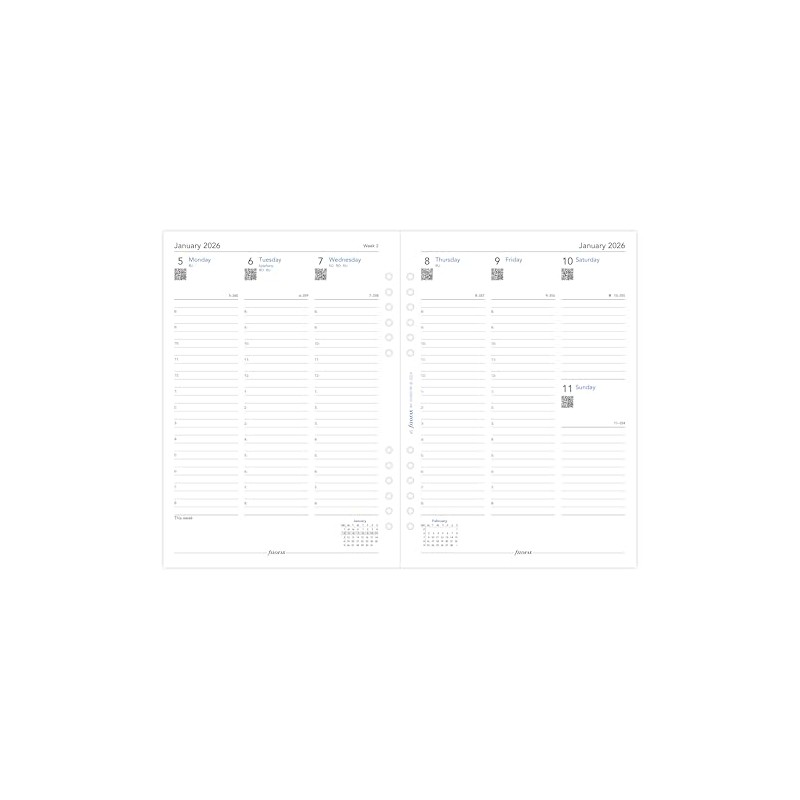 Filofax A5 Week on two pages English multi-fit 2026 diary