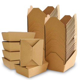 February 30th 112oz Disposable Kraft Take-Out Containers - Microwaveable, Leak-Proof, Oil-Resistant, Eco-Friendly Food Boxes for Restaurants, Catering, & Meal Prep (30 Pack)