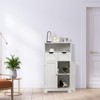 GLACER Multifunctional Floor Cabinet, Bathroom Cabinet with Removable Drawers and