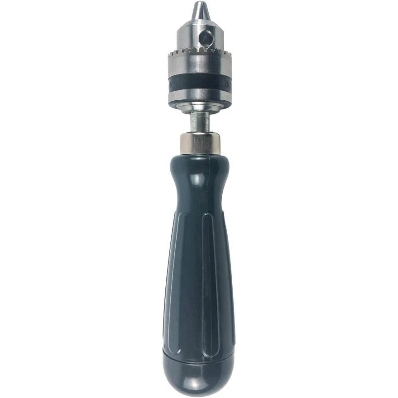 QWORK Portable Hand Drill With 3 Jaw Chuck For Precision