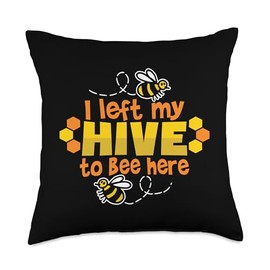 I Left My Hive To Bee Here Honeycomb Beekeeper Beekeeping Throw Pillow