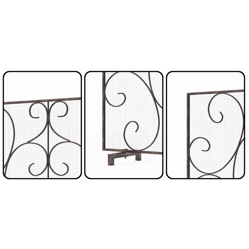 Kingson Single Panel Decorative Flat Fireplace Screen Cover Handcrafted Durable