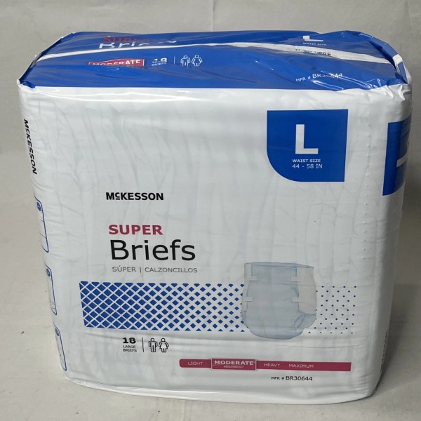 McKesson Super Moderate Absorbency Adult Disposable Cloth Brief Diapers L