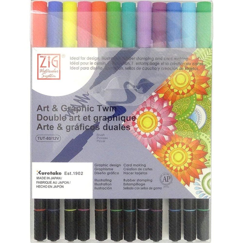 Artemio ZIG Art and Graphic Twin Marker 12 Piece Set