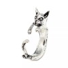 LZD Alloy Cuff Finger Ring Wolf Adjustable Antique Silver Size
