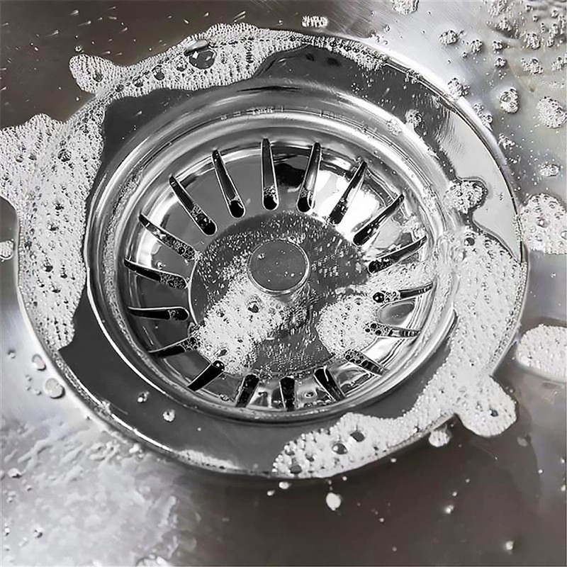 2 Pieces Strainer Basket Sink Strainer 80 mm 304 Stainless