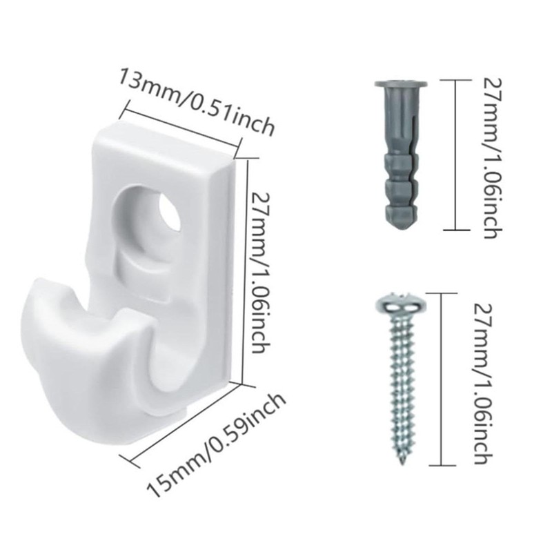 WeiLaiKeQi 24Pcs Wire Shelf Loop Clips White Down Wall Clip