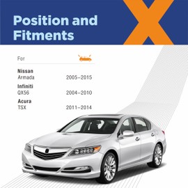 ICEXSNOW® Silicone Windshield Wiper Blades Replacement for 2005-2015 Nissan Armada /2004-2010 Infiniti QX56 /2011-2014 Acura TSX (3 Pack) Automotive Replacement Windshield Wiper Blades,24"+22"+12"(B)