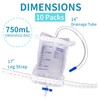 10 Pack Leg Urinary Drainage Bags with Cloth Straps, Anti-Reflux