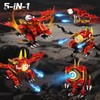 HOGOKIDS 5-in-1-Drachenroboter-Bauspielzeug mit 6 Lichtfarben und 5 Lichteffekten – 354PCS