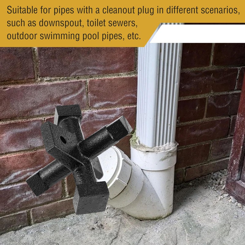 Feekoon 6 Sided Cleanout Plug Wrench, Plumbing Tools and Plumbing