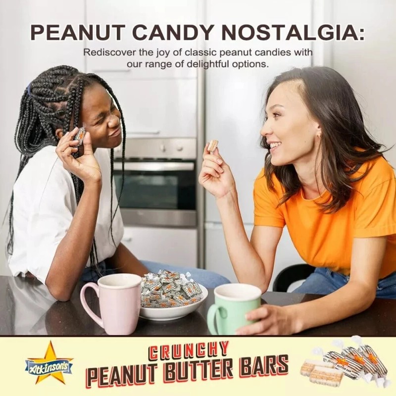 ATKINSON'S Peanut Butter Bars Old Fashioned Bulk Delicious Candy (4