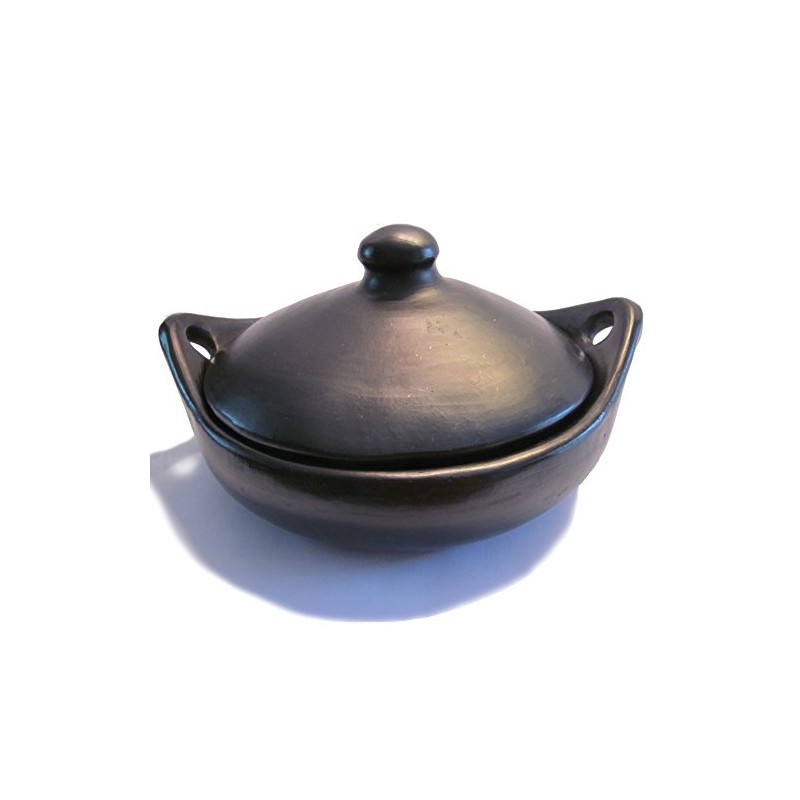 Ancient Cookware, Round Clay Chamba Serving Dish with Handles and