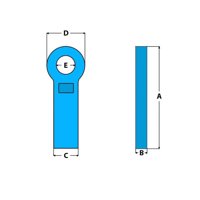 Weld On Towing Eye 5" (24 Ton 12.7CM Straight Heavy