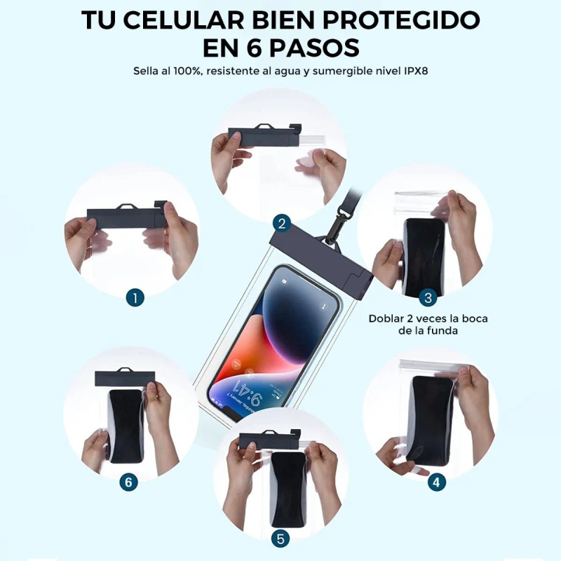 Fundas Para Celular Impermeable Bolsa Protectora Estuche Sumergible Al Agua