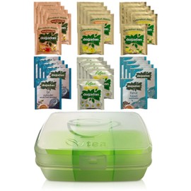 6 verschiedene Teesorten in der Teebox, Ingwer-Linde-Honig, Quitte-Linde, Ingwer-Zitronenschale, Zitronenmelisse, Kamillentee, Passionsblumentee, 30 Kräuter-Entspannungstees (Entspannungstees).