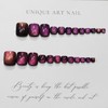 Press on Toenails Purple Glitter Fake Toe Nails Cat Eye