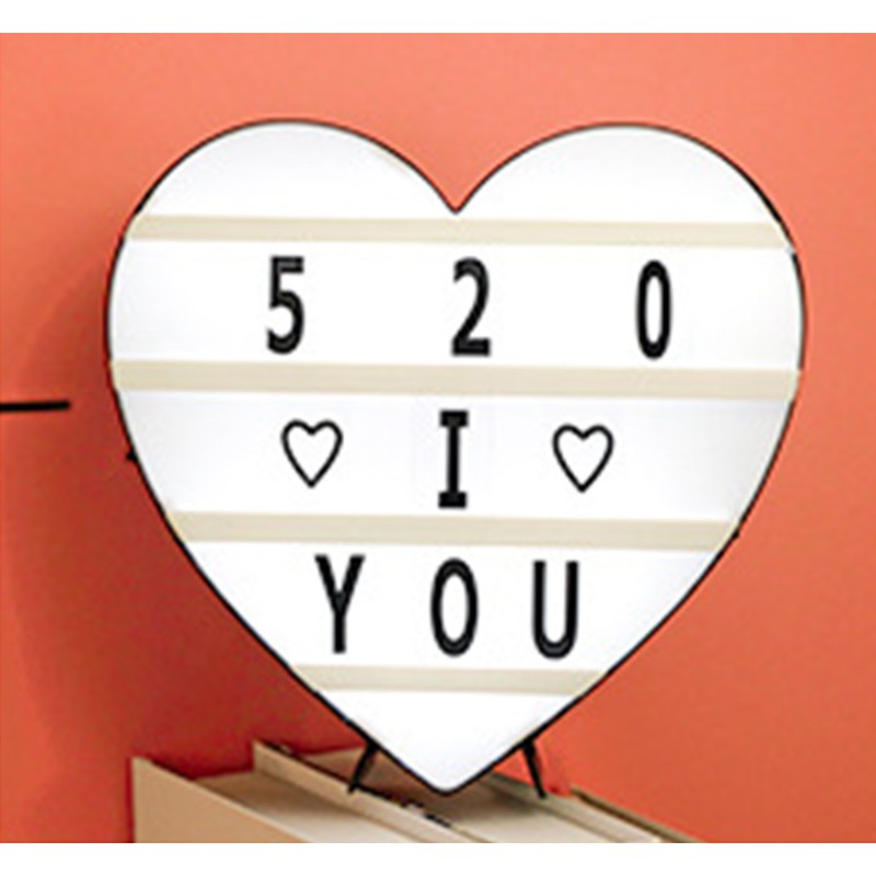 Cinema Light Box Black Heart Shaped LED Light Up Light