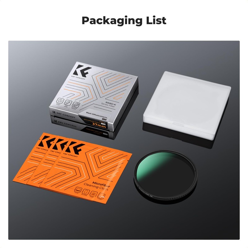 K&F Concept 40.5mm Black Diffusion 1/4 Filter & CPL 2-in-1