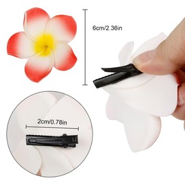 SIRLOMU 9 Pieces Flower Hair Clips Hawaiian Flower Hair Clips Plumeria Hair Clips Bohemian Tropical Flower Hair Clips Women Holiday Beach Party Artificial Flower Clips