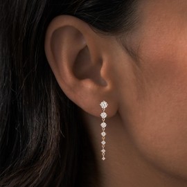 Gold Dangle Earrings for Women Trendy Dainty Gold Earrings Drop Earrings for Women Hypoallergenic CZ Dangling Earrings Simple Gold Long Earrings for Women Jewelry Gifts