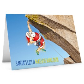 STREET SANTA - Rock Climbing Christmas Card - Large A5 Card Size - Funny Humour - Made in the UK - Santa's got a Massive Hangover - For Son Daughter Boyfriend Girlfriend