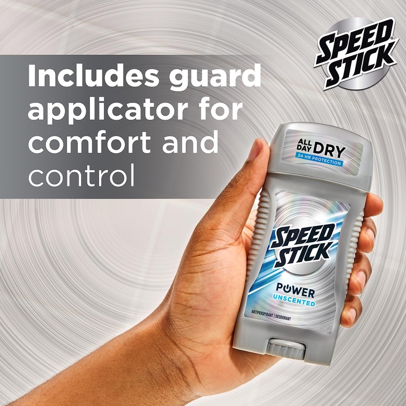 Speed Stick Men's Antiperspirant Deodorant, Unscented, 3 Ounce, 4 Pack