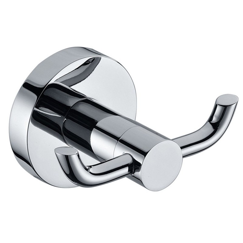 Dandelionsky 2PCS Wall Mount Robe Hooks Modern Polished Chrome Solid