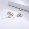 MOM Stud Earrings 925 Sterling Silver for Women - Heart