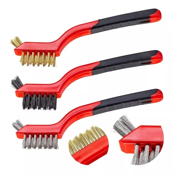 Veraly Set 3 Cepillos Limpieza Cerdas Alambre Metal Herramientas