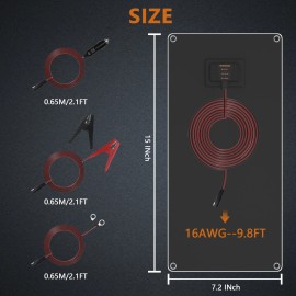 MHPOWOS Solar Powered 12 volt Battery Charger 10-50W Solar Panel Charger Car Battery - 10W