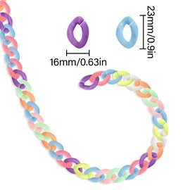 WELANE Acrylic Linking Rings, 300 PCS Candy Color Acrylic Chain Link for Eyeglass Chain, Jewelry Making, Phone Decor, DIY Craft (16 X 12mm)