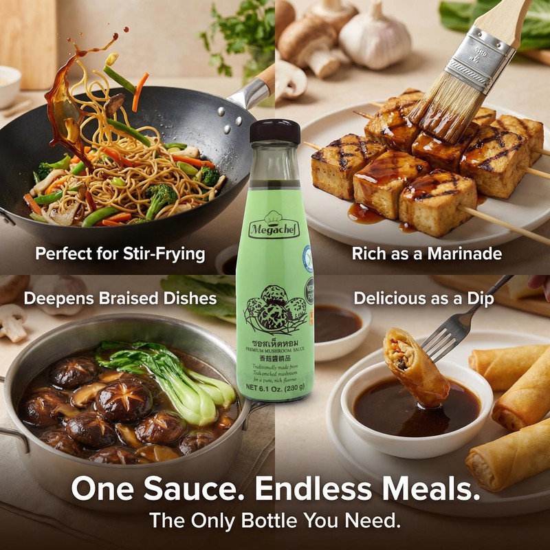 Megachef Premium Mushroom (Vegan Oyster) Sauce 8.1Oz (230g)