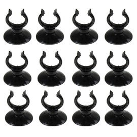 AQUANEAT 12 Pack Aquarium Suction Cup Clip Black, for Aquarium Heater, Tubing Hose, Plant, Decoration, Fish Tank (Black 3/4")