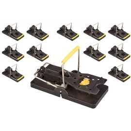 Bullseye - 12 Pack - Mouse Traps - Indoor/Outdoor, Reusable, Easy Setup, Powerful Stainless Steel Spring, Tough ABS Body. Finger Saver Design. Set Trap Without Getting Snapped